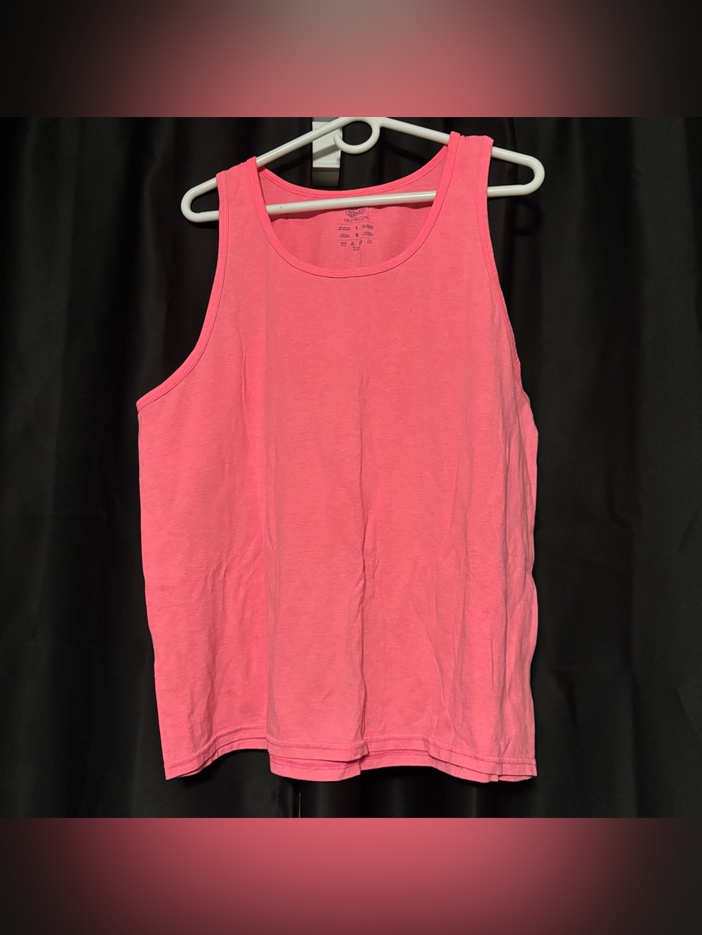 🎃5 for $25🎃 Fruit of the Loom Men’s Neon Pink Tank Top